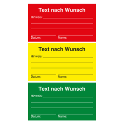 Qualitätsaufkleber mit Text nach Wunsch, 90 x 50 mm, Rechteckig, in verschiedenen Farben