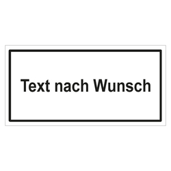 Türhinweisschild mit Text nach Wunsch, Folie, 100 x 50 mm, Einzeletikett
