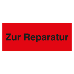 Qualitätsaufkleber Zur Reparatur, Rot, 50 x 20 mm, Rechteckig