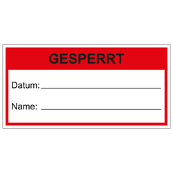 Qualitätsaufkleber Gesperrt, Weiß, 60 x 30 mm, Rechteckig