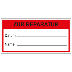 Qualitätsaufkleber Zur Reparatur, Weiß, 60 x 30 mm, Rechteckig