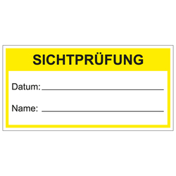 Qualitätsaufkleber Sichtprüfung, Weiß, 60 x 30 mm, Rechteckig