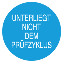 Qualitätsaufkleber Unterliegt nicht dem Prüfzyklus, Blau, Ø 20 mm, Rund