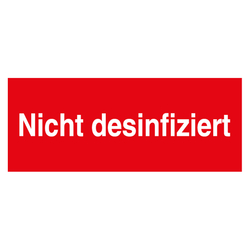 Qualitätsaufkleber Nicht desinfiziert, Rot, 50 x 20 mm, Rechteckig