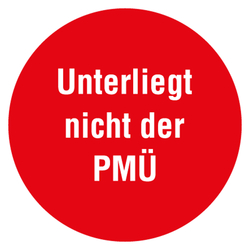 Qualitätsaufkleber Unterliegt nicht der PMÜ, Rot, Ø 35 mm, Rund