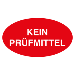 Qualitätsaufkleber Kein Prüfmittel, Rot, 90 x 50 mm, Oval