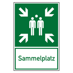 Rettungszeichen Sammelplatz Kombischild