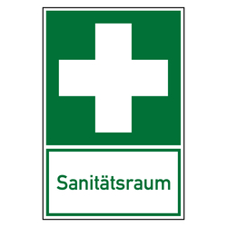 Rettungszeichen Erste Hilfe Sanitätsraum Kombischild