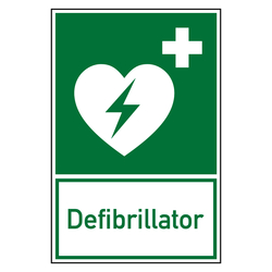 Rettungszeichen Automatisierter externer Defibrillator Kombischild