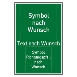 Rettungszeichen mit Symbol und Text nach Wunsch Kombischild