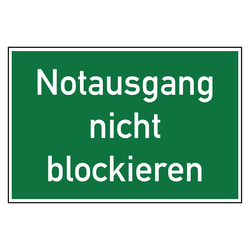 Rettungszeichen Notausgang nicht blockieren