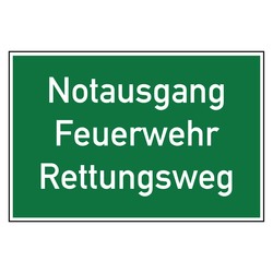 Rettungszeichen Notausgang Feuerwehr Rettungsweg