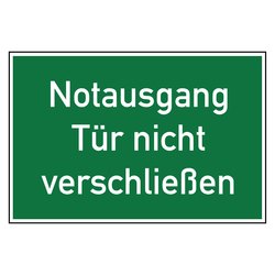 Rettungszeichen Notausgang Tür nicht verschließen