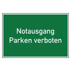 Rettungszeichen Notausgang Parken verboten