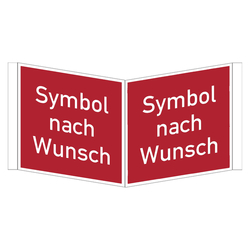 Brandschutzzeichen Winkelschild mit Eindruck nach Wunsch DIN EN ISO 7010