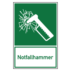 Rettungszeichen Notfallhammer Kombischild