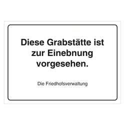 Grabstein Aufkleber "Grabstätte zur Einebnung vorgesehen" in verschiedenen Ausführungen