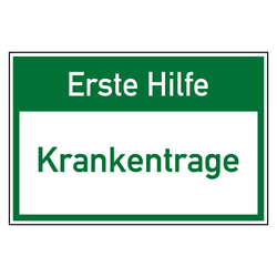 Rettungszeichen Erste Hilfe Krankentrage