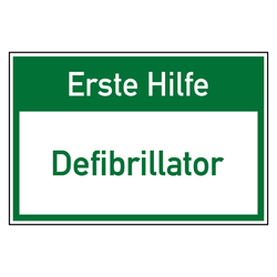 Rettungszeichen Erste Hilfe Defibrillator