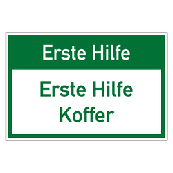 Rettungszeichen Erste Hilfe Koffer