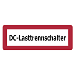 Feuerwehrzeichen DC-Lasttrennschalter DIN 4066