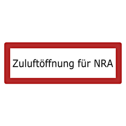 Feuerwehrzeichen Zuluftöffnung für NRA DIN 4066