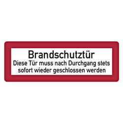 Feuerwehrzeichen Brandschutztür Tür nach Durchgang geschlossen... DIN 4066