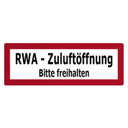 Feuerwehrzeichen RWA Zuluftöffnung bitte freihalten DIN 4066