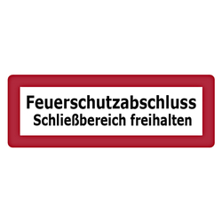 Feuerwehrzeichen Feuerschutzabschluss Schließbereich freihalten DIN 4066