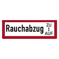 Feuerwehrzeichen Rauchabzug ZU/AUF DIN 4066