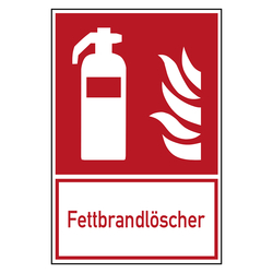 Brandschutzzeichen Feuerlöscher Fettbrandlöscher Kombischild