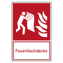 Brandschutzzeichen Feuerlöschdecke Kombischild