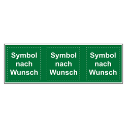 Bodenmarkierung Rettungszeichen mit zwei Symbolen und Richtungspfeil nach Wunsch