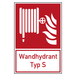 Brandschutzzeichen Löschschlauch Wandhydrant Typ S Kombischild