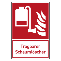 Brandschutzzeichen Tragbare Schaumlösch-Einheit Schaumlöscher Kombischild