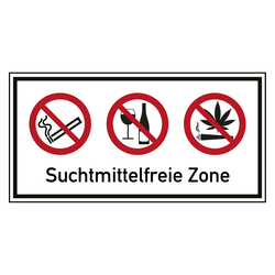 Verbotszeichen Suchtmittelfreie Zone Kombischild