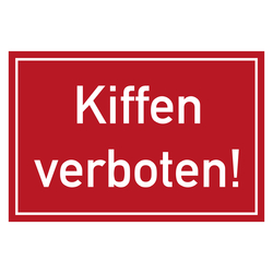 Verbotszeichen Kiffen verboten