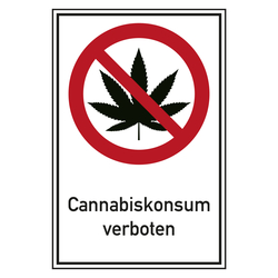 Verbotsschild Cannabiskonsum verboten Kombischild