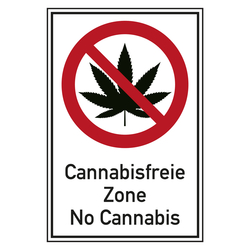 Verbotsschild Cannabisfreie Zone No Cannabis Kombischild