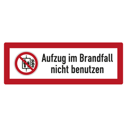 Feuerwehrzeichen Aufzug im Brandfall nicht benutzen