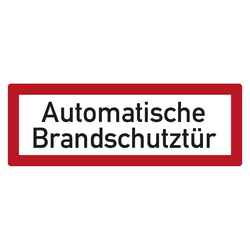 Feuerwehrzeichen Automatische Brandschutztür DIN 4066