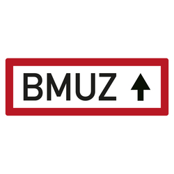 Feuerwehrzeichen BMUZ mit Pfeil oben DIN 4066