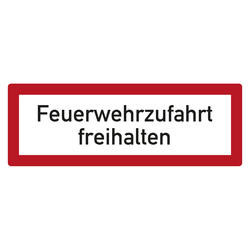 Feuerwehrzeichen Feuerwehrzufahrt freihalten DIN 4066