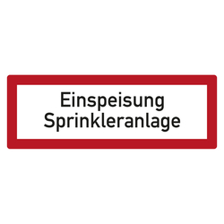 Feuerwehrzeichen Einspeisung Sprinkleranlage DIN 4066