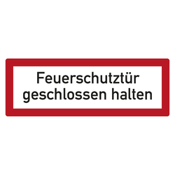 Feuerwehrzeichen Feuerschutztür geschlossen halten DIN 4066