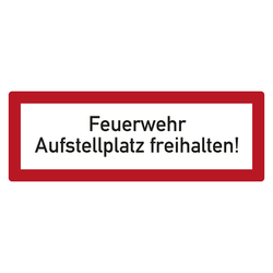 Feuerwehrzeichen Feuerwehr Aufstellplatz freihalten DIN 4066