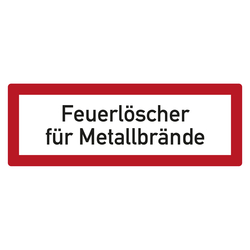 Feuerwehrzeichen Feuerlöscher für Metallbrände DIN 4066