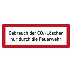 Feuerwehrzeichen Gebrauch der CO2-Löscher nur durch die Feuerwehr DIN 4066