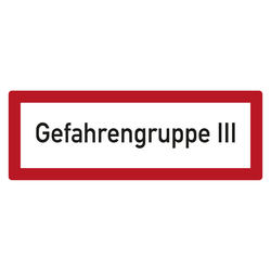 Feuerwehrzeichen Gefahrengruppe III DIN 4066