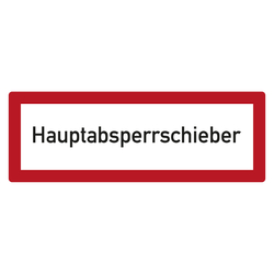 Feuerwehrzeichen Hauptabsperrschieber DIN 4066